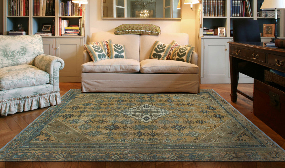 Semi-Antique Abdullat Rust/Peach Rug, 5'11x9'4