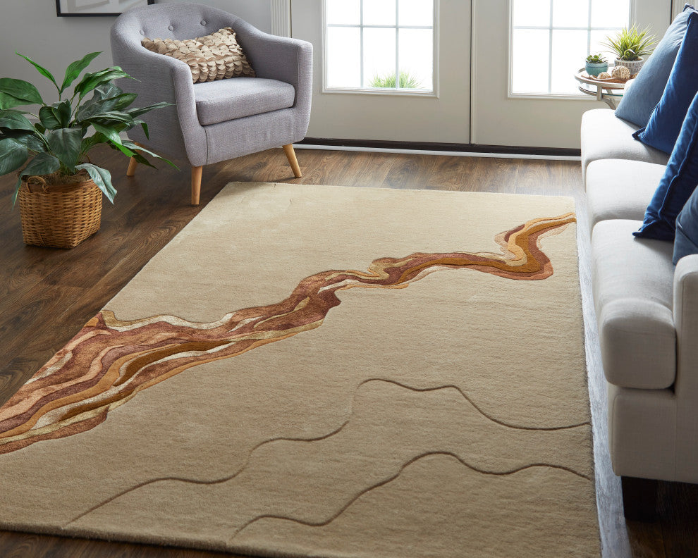 Weave & Wander Arwyn Modern Wool Rug, 2'x3'
