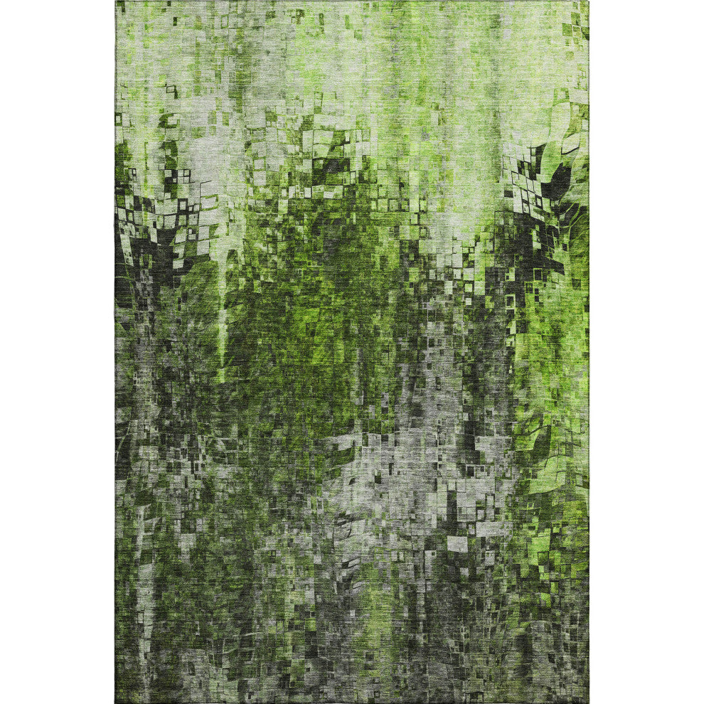 Premium Machine Washable Mayfield AMF581 Green 8' x 10' Rug