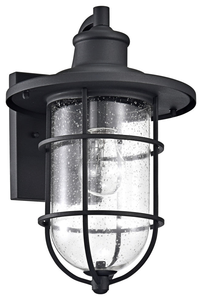 CHLOE Lighting Markus Transitional 1-Light Textured Black Outdoor Wall Sconce