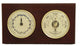 Tide Clock and Barometer With Thermometer on Mahogany Wood