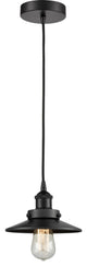 Innovations 616-1PH-BK-M6-LED Railroad 1 Light 8" Mini Pendant, Matte Black