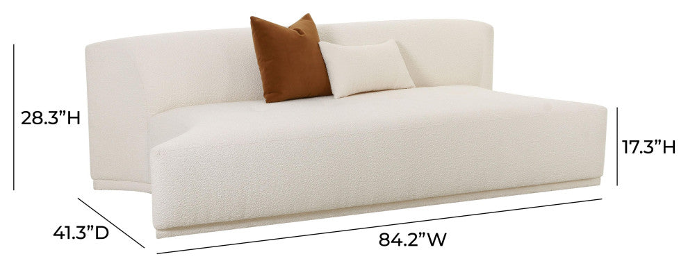 Fickle Cream Boucle Modular Armless Loveseat