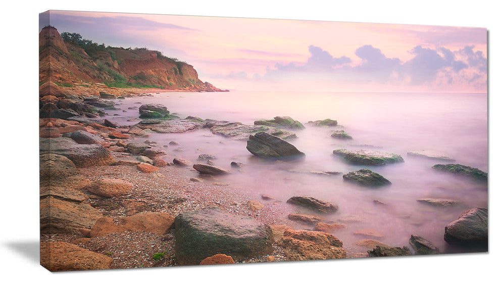 "Colorful Sunset Over the Sea" Seashore Wall Art, 60"x28", 1 Panel
