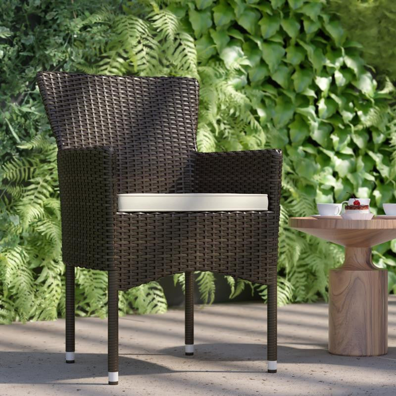 Maxim Modern Wicker Patio Armchairs Fade & Weather-Resistant Frames and Cushions
