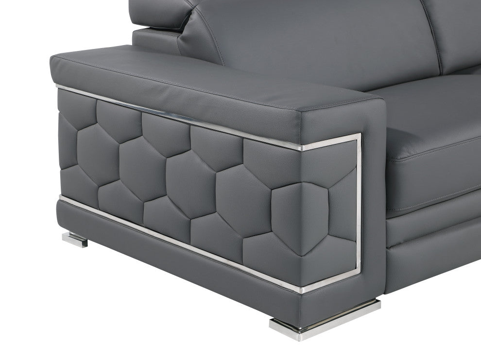 Oliver Genuine Leather, 3-Piece Set, Grey