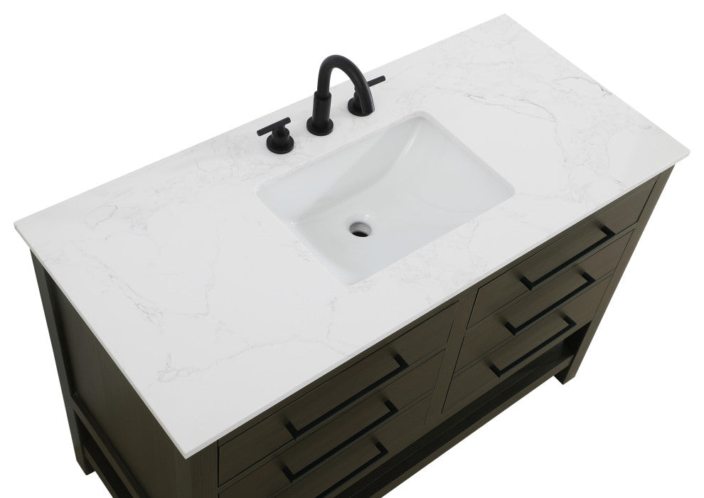 Home Living 48" Single Bathroom Vanity, Mocha Brown