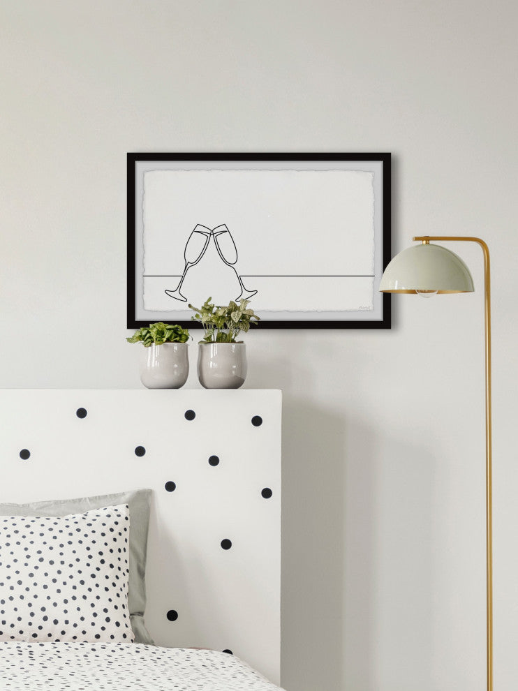 "Champagne Toast" Framed Painting Print, 12x8