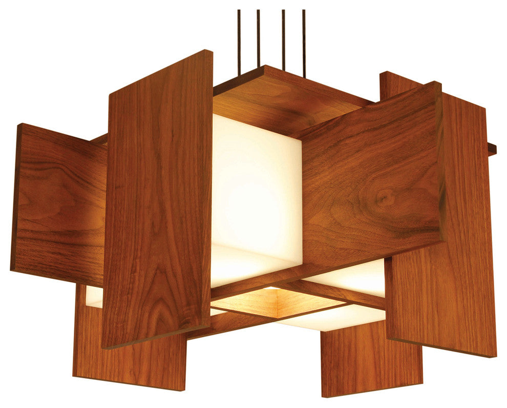 Muto LED Pendant, Oiled Walnut
