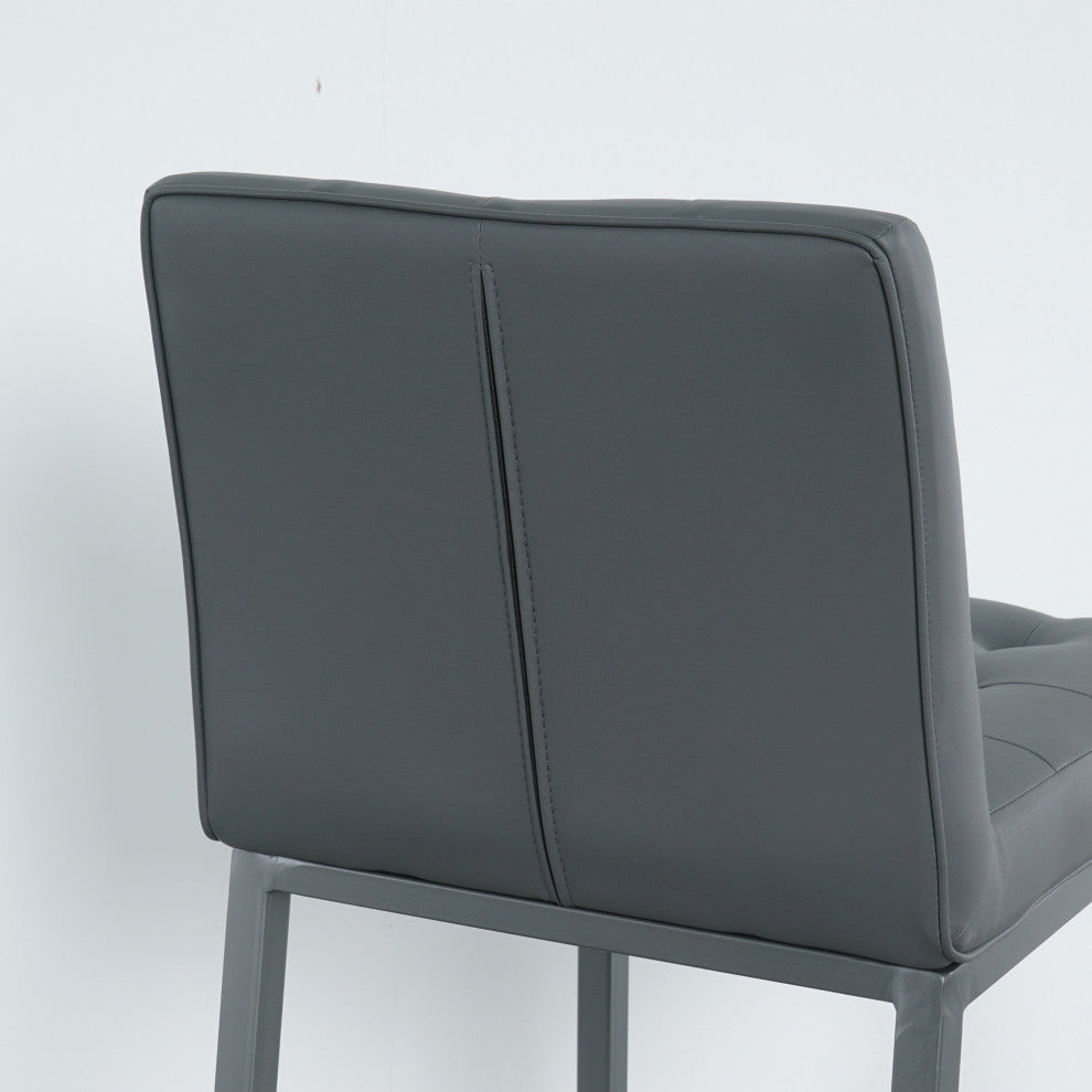 2-set Foam Modern Design Dining Chair, Metal Legs, Grey