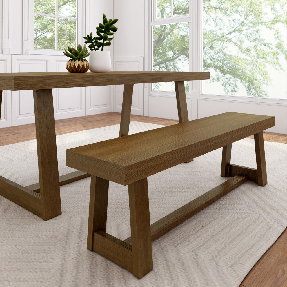 Classic Rectangular Dining Room Table (72in / 1830mm), Pecan Wirebrush