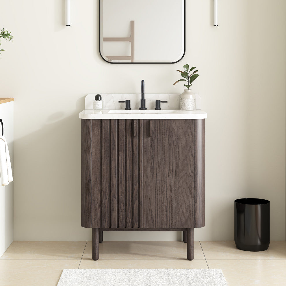 Blakely Vanity Only Collection, Brown Oak, 30