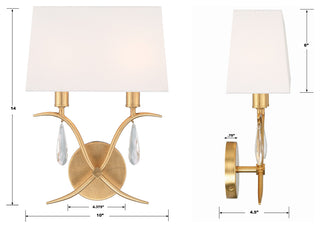 Rollins 2-Light Antique Gold Wall Mount