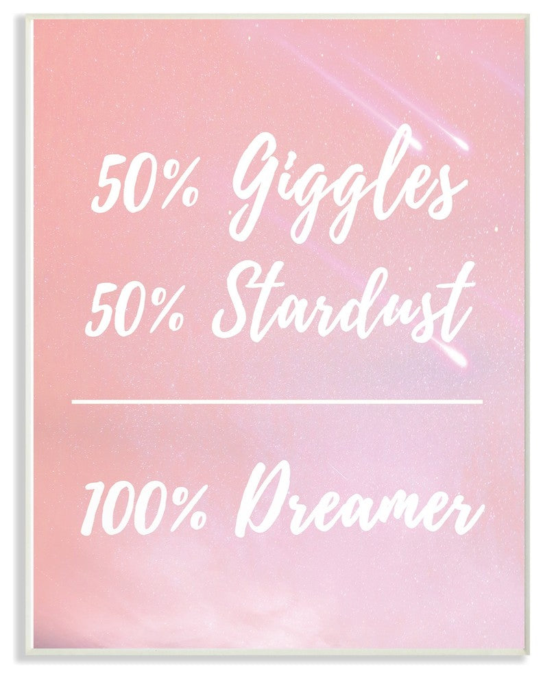 The Kids Room Pink Atmosphere Giggles Stardust Dreamer Space Wall Art, 10"x15"