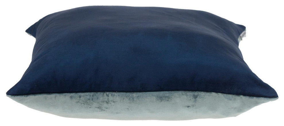 Navy and Gray Dual Solid Color Reversible Throw Pillow
