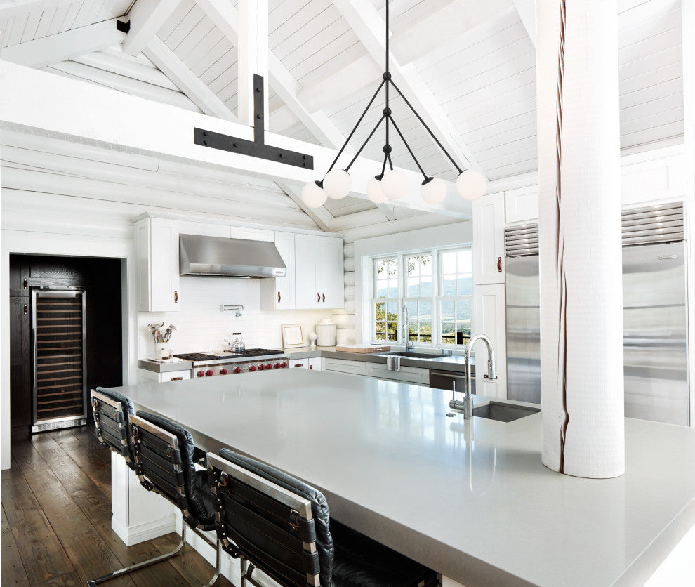 Omni 6-Light Matte Black Chandelier