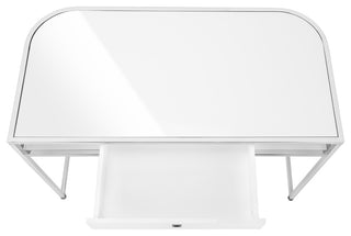 Computer Desk Home Office Laptop Storage Drawers 48"L Work Metal White