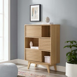Render Three-Tier Display Storage Cabinet Stand Oak