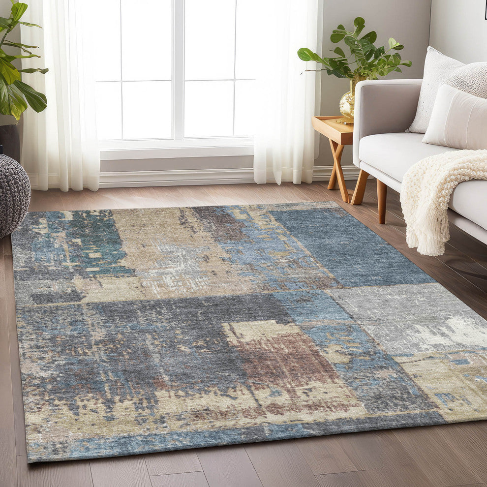 Machine Washable Indoor/Outdoor Chantille ACN1866 Beige 2'6" x 3'10" Rug