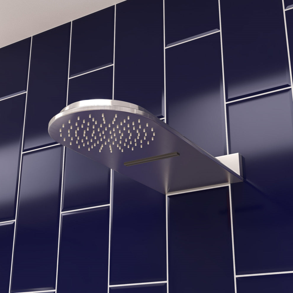 ALFI brand RAIN10RW-BN Brushed 10" Wall-Mounted Waterfall Rain Shower Head