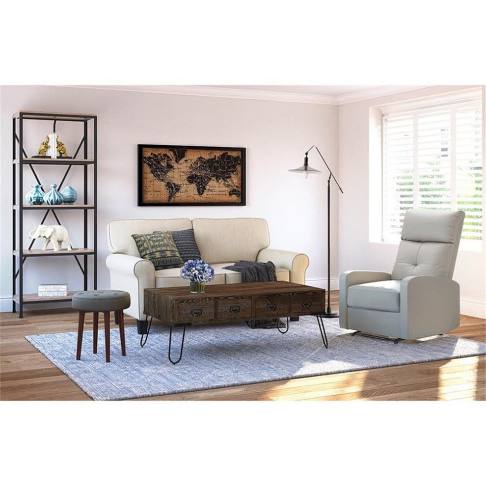 Serta Copenhagen 61" Round Arm Fabric Loveseat with Storage Soft Beige