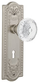 Meadows Plate Single Dummy, Keyhole Crystal Meadows Knob, Satin Nickel, MEACME