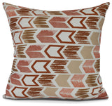 Arrow, Geometric Print Pillow, Taupe, 26" x 26"
