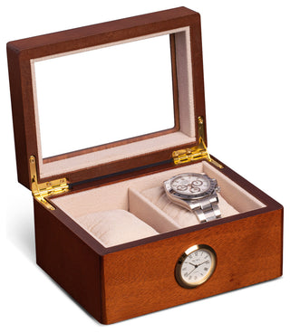 All With Time Watch Box, Double Slot, Cherry Wood