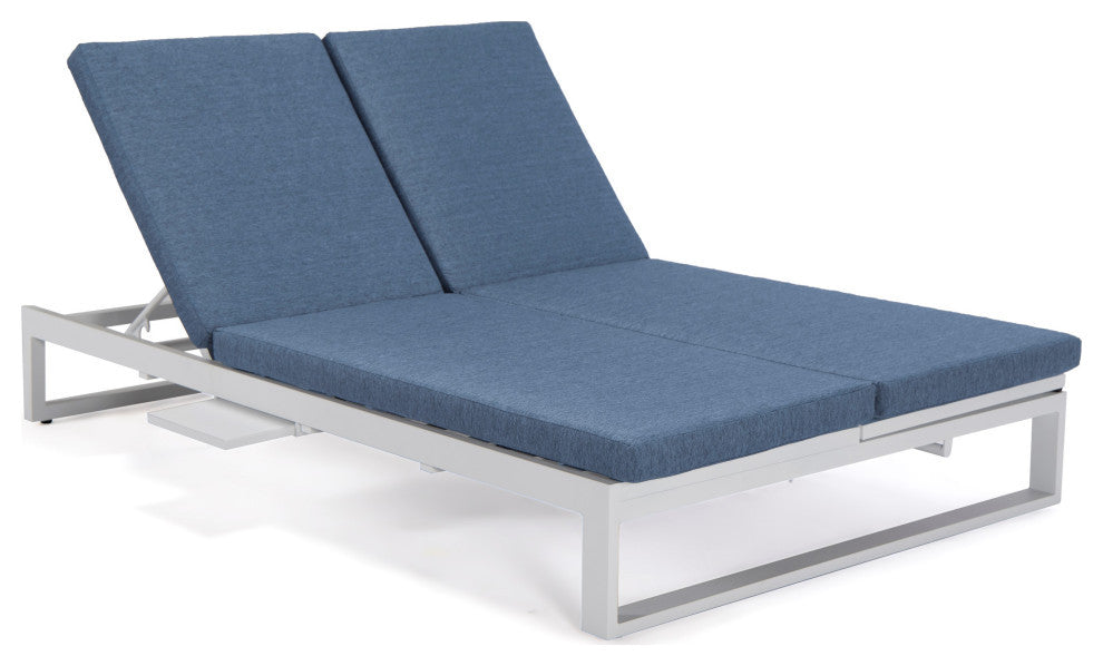 LeisureMod CLW-82BU Chelsea Convertible Lounge Reclining Double Chaise Cushions
