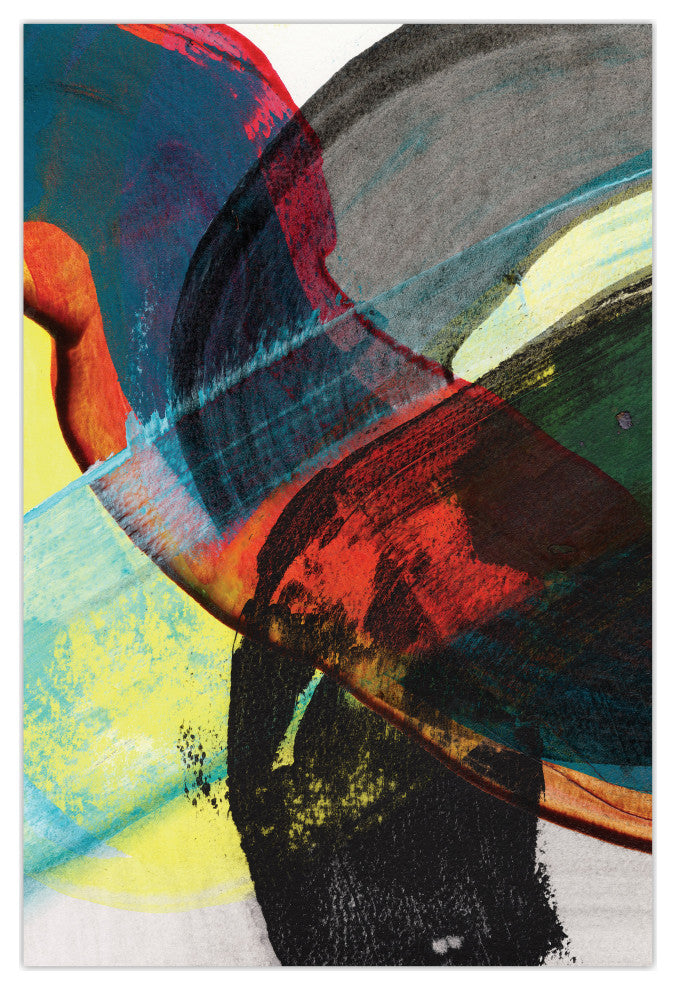 "Carnival Crossing AbstractII" Frameless Reverse Printed Tempered Glass Wall Art