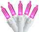 Set of 100 Pink LED Mini Christmas Lights 4" Spacing - White Wire