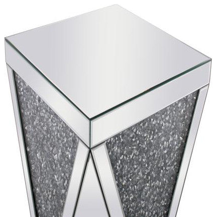 Elegant Modern 18.5" Crystal End Table Silver Royal Cut Crystal