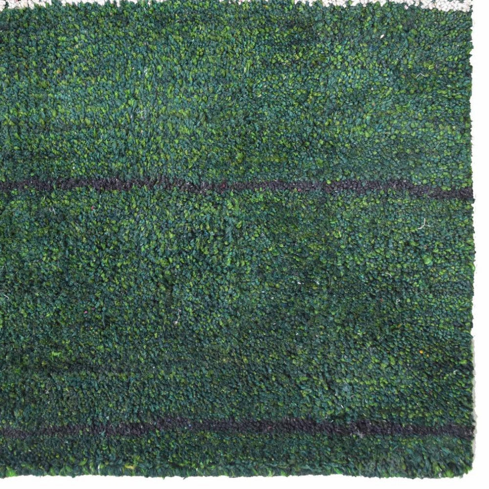 HAND KNOTTED LOOM SILK AREA RUGS-8'x10',Rectangle,Dark Green,Contemporary