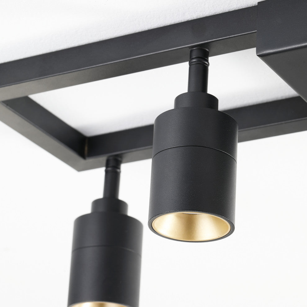 Vidalite Shura 6 Head LED Flush Mount Square Track, Black