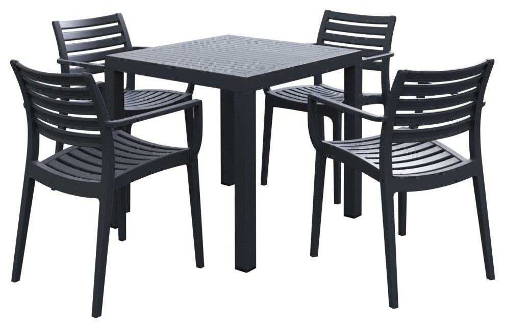 Compamia Artemis 5-Piece Outdoor Dining Set, Dark Gray