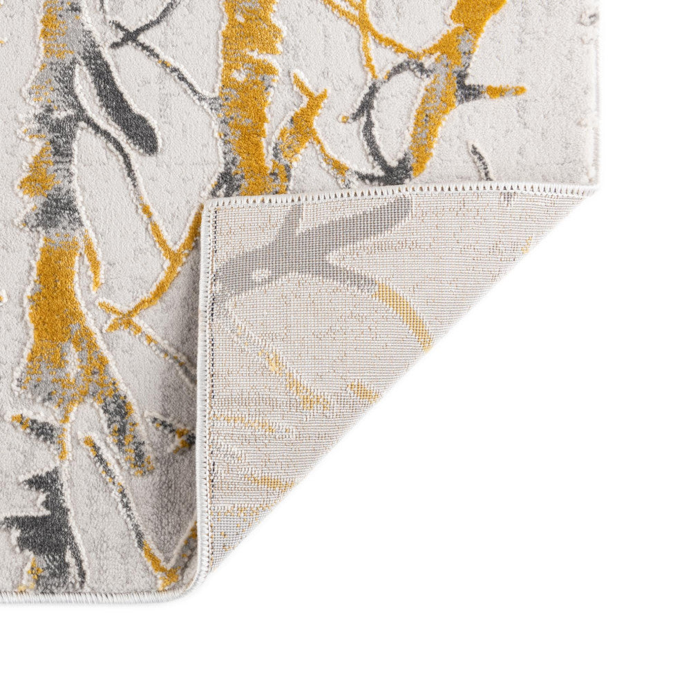 Unique Loom Anne Finsbury Rug, Yellow and Gray, 9'x12'