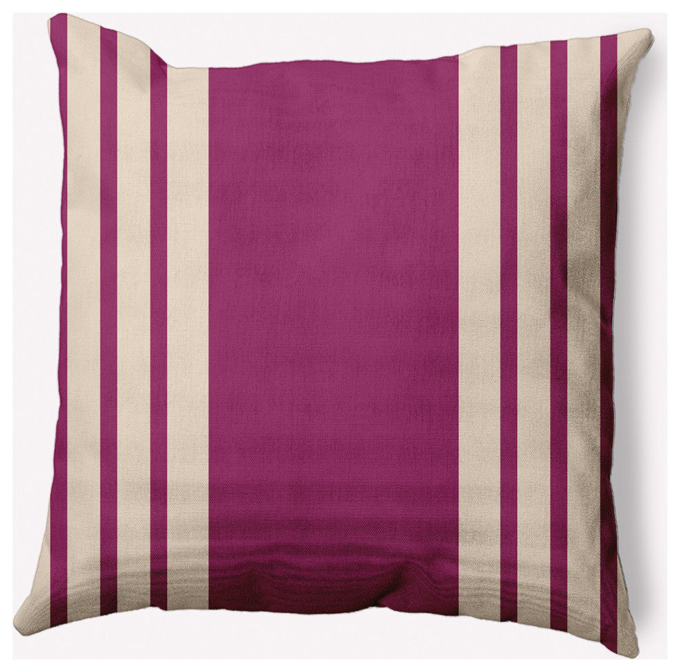 18" x 18" Stripe Indoor/Outdoor Polyester Throw Pillow, Dusty Rose