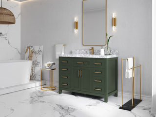 Cambridge 48 Single Sink Bath Vanity in Pewter Green 1.5" White Quartz