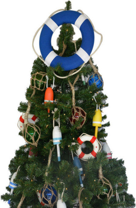 Vibrant Decorative Lifering Blue With White Bands