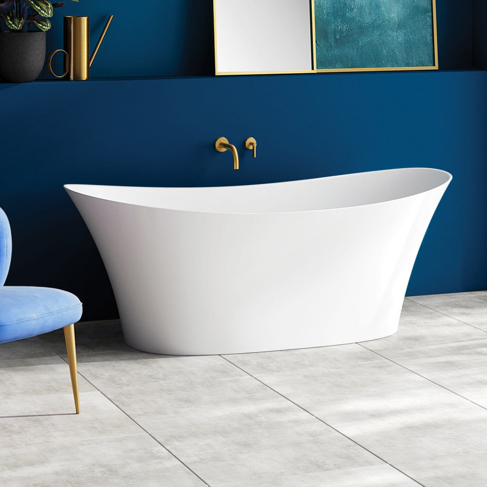 Perlato Alessandria 68" Eco-Lapistone Soaker Tub, White