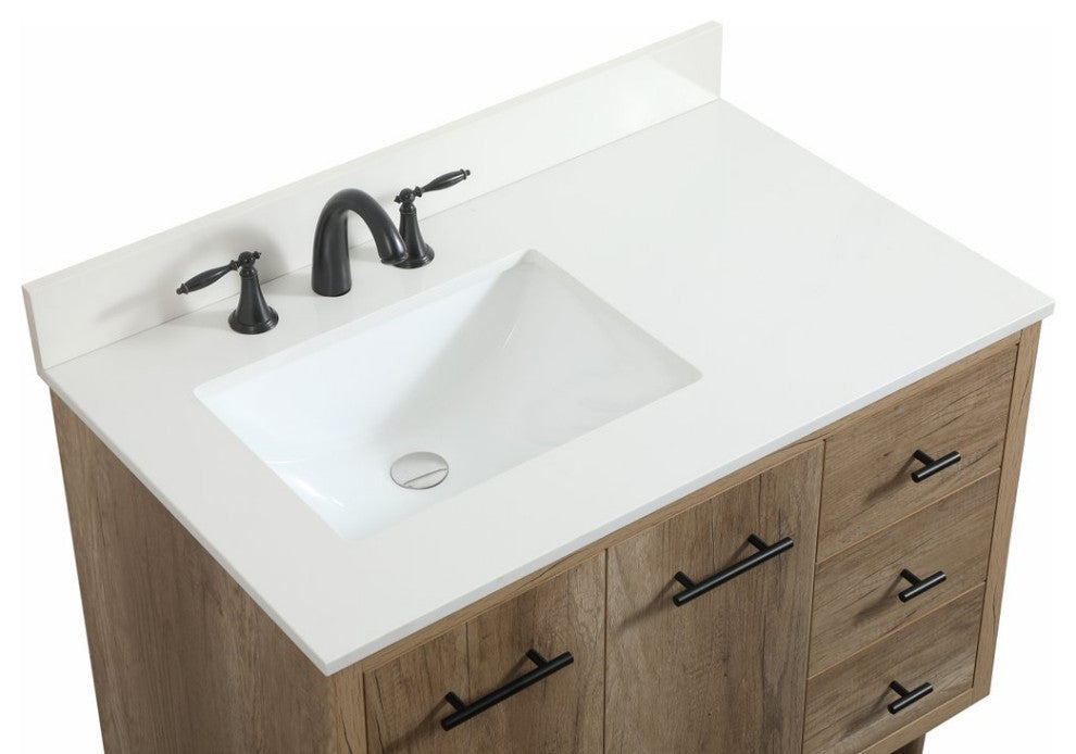 Home Living 22" Midcentury Modern Natural Oak-Light Bathroom Vanity