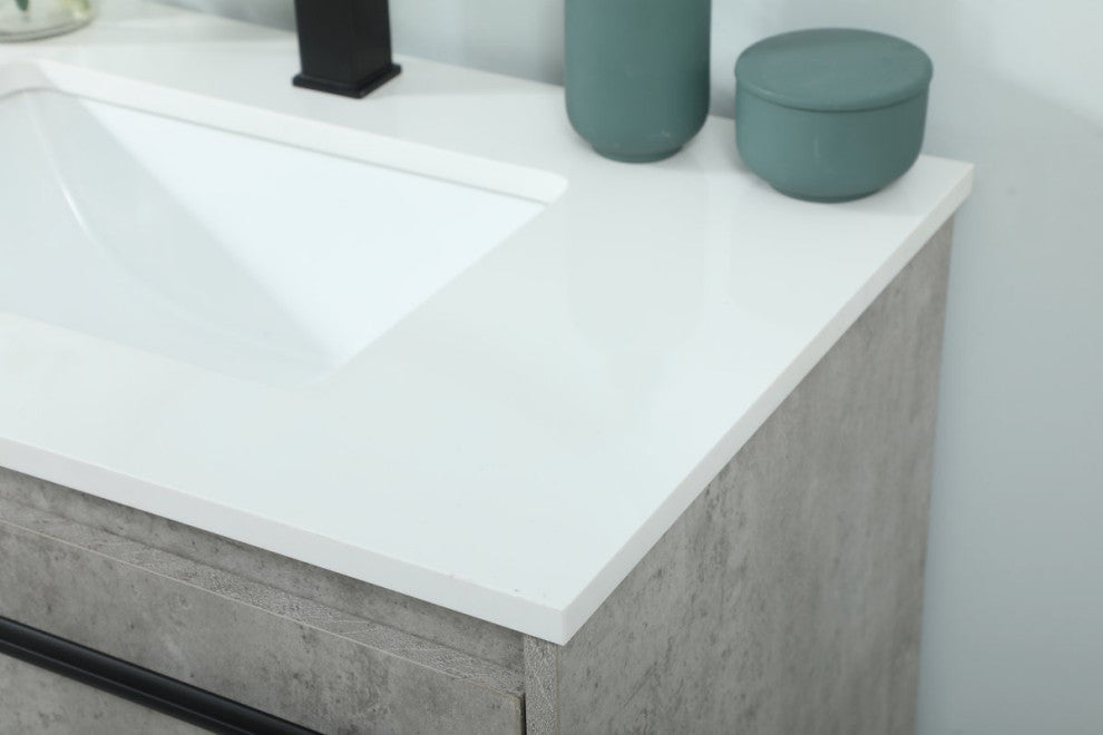 Sue 30" Single Bathroom Vanity, Concrete Gray