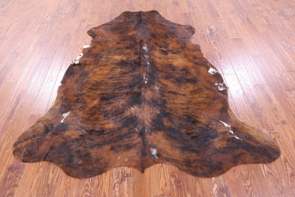 7' 6" X 6' 8" Brindle Natural Cowhide Rug C1752