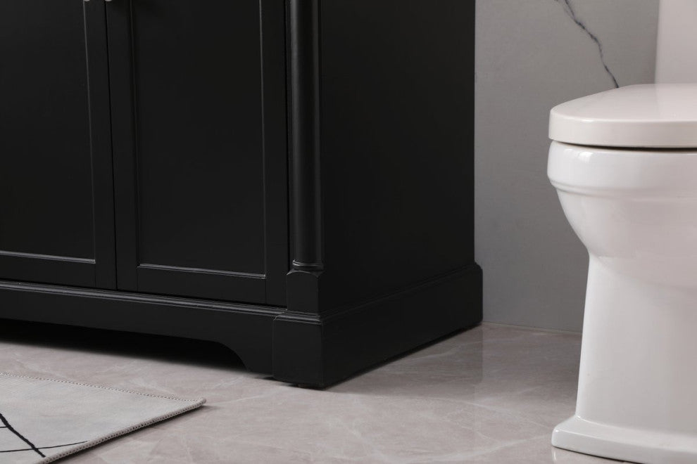 Home Living 21.5" Transitional Black-Light Bathroom Vanity, Black, 72