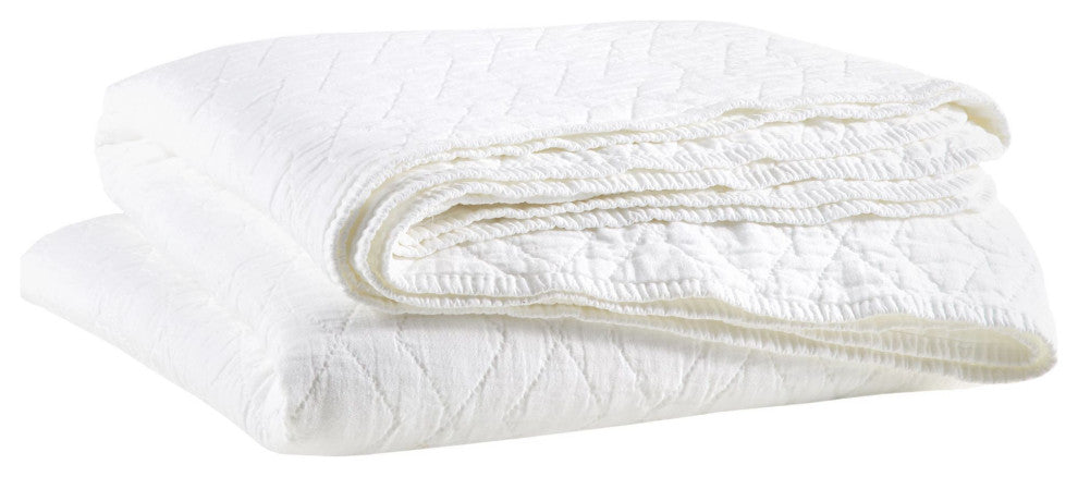 Birdie White Quilted Coverlet