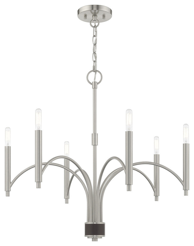 Livex Lighting 51336 Wisteria 6 Light 26"W Chandelier - Brushed Nickel