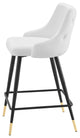 Counter Stool Chair, Set of 2, Velvet, White, Modern, Bar Cafe Bistro Restaurant