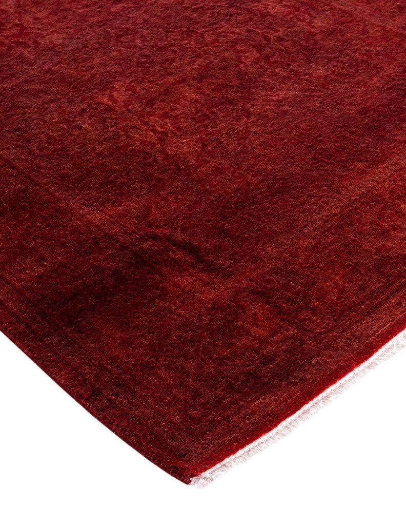 Overdyed, One-of-a-Kind Hand-Knotted Area Rug Rust, 2'6"x9'4"