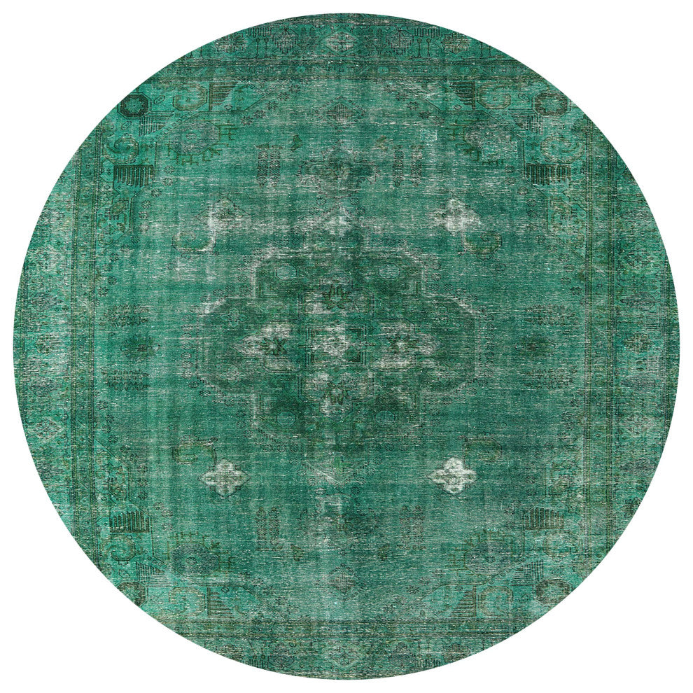 Ahgly Company Indoor Round Mid-Century Modern Area Rugs, 4' Round