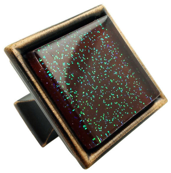 Burgundy Red Super Galaxy Crystal Glass Oil Rubbed Bronze Madison Classic Knob